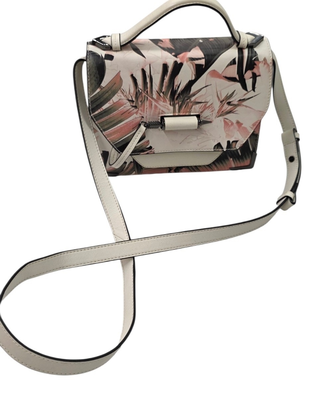 Mackage Keeley Top Handle  Leather Bag Floral Crossbody